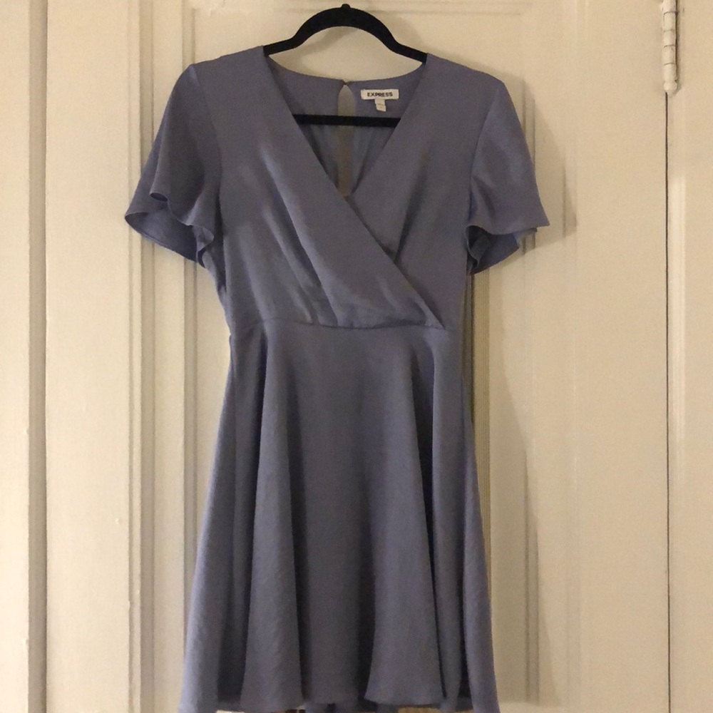 Express Periwinkle Blue Wrap Dress